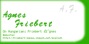 agnes friebert business card